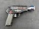 Vintage Old Rare T. N Trade Mark Battery Operated Space Gun Litho Tin Toy Japan