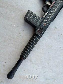 Vintage Old Rare T. N Trade Mark Working Machine Gun Litho Tin Toy Made In Japan