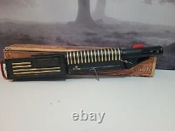 Vintage Old TM Tin Lithograph Wind Up Fire Sparkling Machine Gun Tin Toy Japan