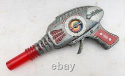 Vintage Old TT Mark Fire Sparkling Space Ray Gun Litho Tin Toy Japan Working