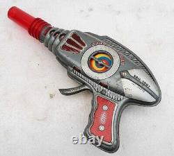 Vintage Old TT Mark Fire Sparkling Space Ray Gun Litho Tin Toy Japan Working