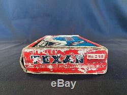 Vintage Original 1940s THE TEXAN PISTOL Cast Iron Toy Cowboy Gun HUBLEY With Box