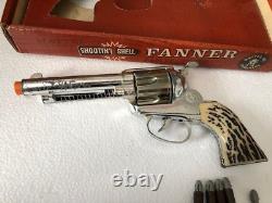 Vintage Original 1959 Mattel Shootin Shell Fanner 50 Cap Gun in Box withBullets