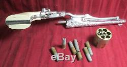 Vintage Original Hubly Colt 45 Revolver 281 Cap Gun Toy Pistol Bullets Diecast