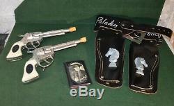 Vintage Paladin Double Guns and Holster Set with Have Gun Will Travel Cards
