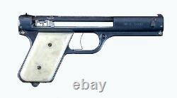 Vintage Pearl Handle Circa 1937 Bulls Eye SHARP SHOOTER Gun Pistol Metal Box
