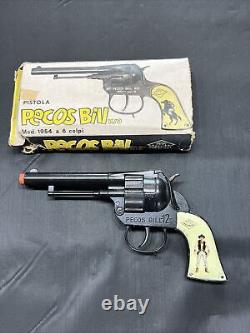 Vintage Pecos Bill Kid Mondial Cap Gun With Original Box Mod. 1954 Nice