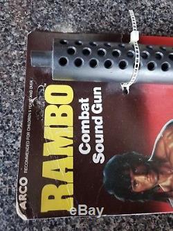 Vintage RAMBO Toy ARCO MoC Combat Sound Gun 1985 Sylvester Stallone RARE
