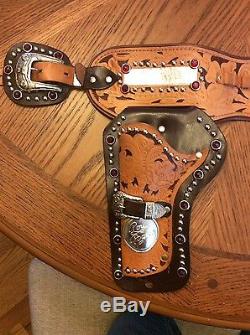Vintage Rare Roy Rogers Double Holster with Cap Guns