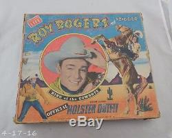 Vintage Roy Rogers & Trigger Double Holster Schmidts Classy Cap Gun Set in Box