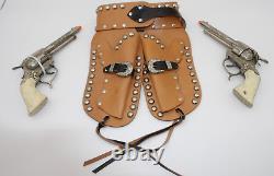 Vintage Russell Cowboy Holster Toy Gun Set Genuine Top Grain Leather Gene Autry