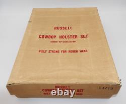 Vintage Russell Cowboy Holster Toy Gun Set Genuine Top Grain Leather Gene Autry