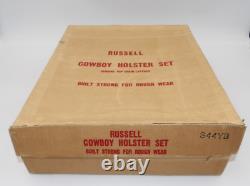 Vintage Russell Cowboy Holster Toy Gun Set Genuine Top Grain Leather Gene Autry