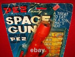 Vintage SEALED Pez Red Outer Space Gun Candy Dispenser with Candy Toy Raygun