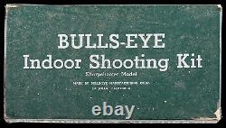 Vintage Silver Version Circa 1937 Bulls Eye SHARP SHOOTER Gun Pistol Metal Box