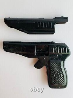 Vintage Soviet USSR Children's Tin Toy Pistol Gun Game Marked Black Collectibles