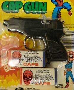 Vintage Spider-Man Cap Gun Toy 1978 Unpunched RARE