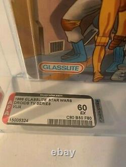 Vintage Star Wars Droids TV Series Glasslite Vlix AFA 60 80/50/80 MOC
