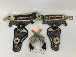 Vintage Stevens The Sheriff Repeating Toy Western Cap Gun Pistols W Belt Working