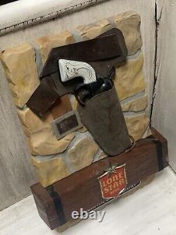 Vintage Texas Lone Star Beer Western Toy Gun in Holster Bar Sign Pearl Jax (SH)