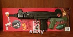 Vintage The A-team Uzi Sub Machine Gun Pistol Set Daisy Toy Super Rare Mib Moc