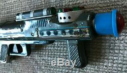 Vintage Tin Litho Cragstan Space Toy Gun Atomic Ray Gun