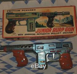 Vintage Tin Toy Machine Gun JUNIOR BURP GUN Japan Box