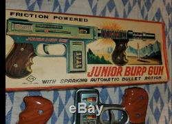 Vintage Tin Toy Machine Gun JUNIOR BURP GUN Japan Box