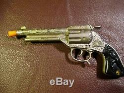 Vintage Toy Cap Gun called The Cowboy King by Stevens 1940 cast iron, unfired