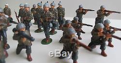 Vintage Toy Soldiers 49 Pieces. England. Motorcycles. Plane Spotter. Machine Gun