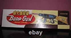 Vintage & Very Rare China Tin Toy Mf 602 Friction Powered Burp Gun Nib