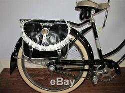 Vintage Vinyl Saddle Bags For Hopalong Cassidy Cap Gun Bicycle Rollfast