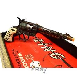 Vintage WAGON TRAIN WESTERN. 44 CAP-GUN with ZING #48 in Box! LESLIE-HENRY CO