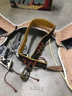 Vintage Western Boy Cowboy Outfit Cap Gun Holster Set