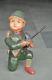 Vintage Wind Up Mt Trademark Military/army Soldier With Gun Celluloid Toy, Japan