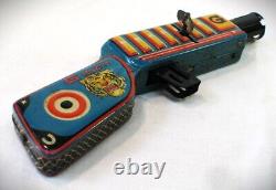 Vintage Wind Up Tin G Man Toy Gun Made in Japan GMen