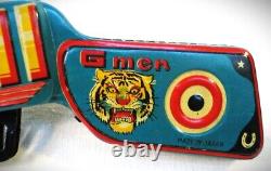 Vintage Wind Up Tin G Man Toy Gun Made in Japan GMen