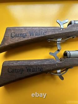 Vintage Wood And metal Spring Loaded Toy Gun Collection Rifle Germany And japan