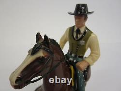 Vintage Wyatt Earp Marshall with Horse hard plastic Hartland Cowboy figure with Guns