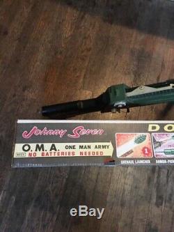 Vtg Antique 60s 1960s Johnny Seven OMA Topper Toys Original Machine Gun With Box