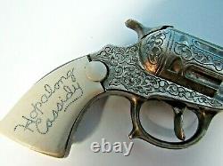 Vtg. Hopalong Cassidy Toy Wyandotte Cap Gun & Leather Holster With Embellishment
