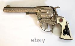 Vtg Hubley metal TEX Cap Gun Pistol Long Horn Handles