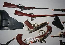 Vtg Lot 16 Toy Gun Collection Marx Pistol Rifle Army Mares Laig Dead or Alive