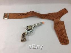 Vtg Mattel Shootin Shell Fanner With Dura-Hyde Holster And Partial Gun Belt Toy
