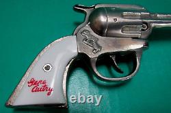 Vtg Rare 1937-40 Gene Autry Nickel Plated Dummy Toy Pistol & Holster-signed
