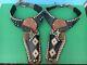 Wild Bill Hickok Double Gunslinger Leather Holsters With L-h Cap Guns Wow