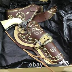 Wow! Awesome Hubley Colt 45 Gun And Leather Holster Set Vintage With Box Mint